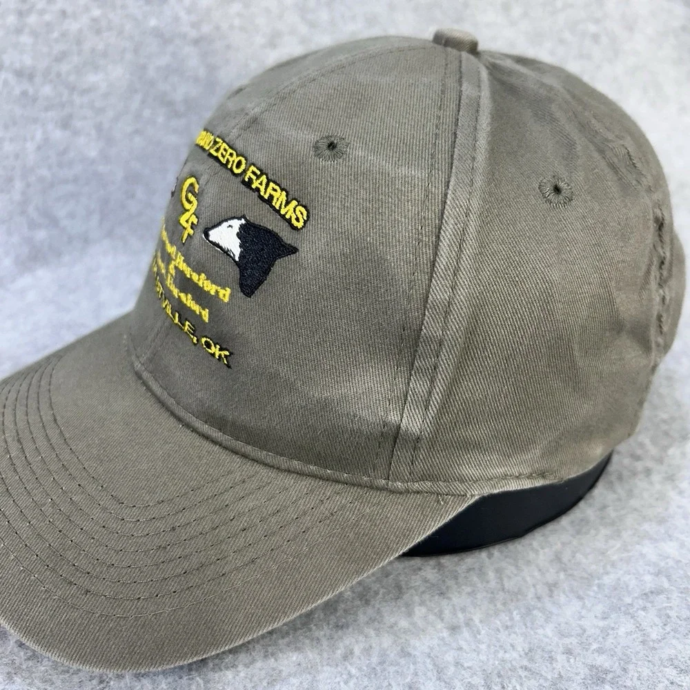 Ground Zero Farms Mens Olive Outdoor Cap Registered Hereford Farm Hat OSFM